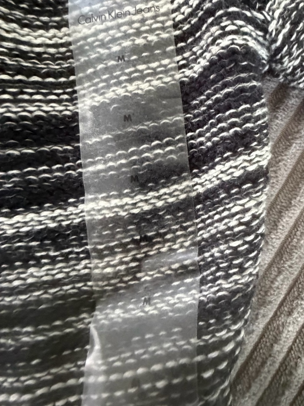 Vintage Calvin Klein Black & White Striped Cardigan - Picture 5 of 8